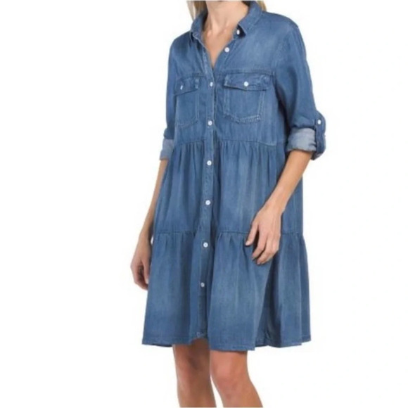 Velvet Heart Blue Denim Midi Dress - Picture 1 of 11